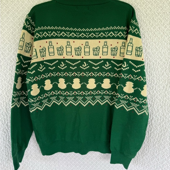 Jameson Festive Holiday Crew Neck Green Fair Isle Christmas Jumper Sweater L - Picture 4 of 9